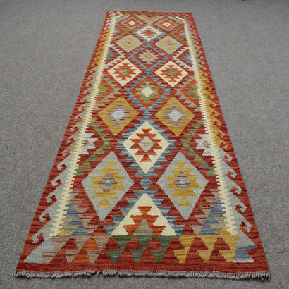 Hand-woven Afghan Kilim Runner, 77 x 225 cm