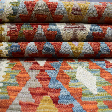 Hand-woven Afghan Kilim Runner, 77 x 225 cm