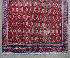 Hand Knotted Vintage Persian Shiraz Runner, 104 x 295 cm