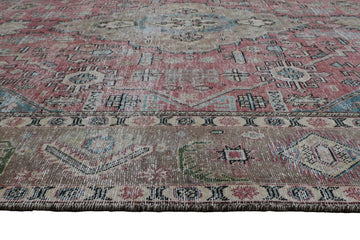 DISTRESSED Vintage Persian Rug, 297 x 372 cm