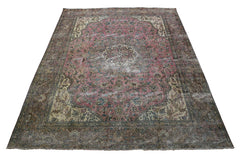 DISTRESSED Vintage Persian Rug, 290 x 368 cm