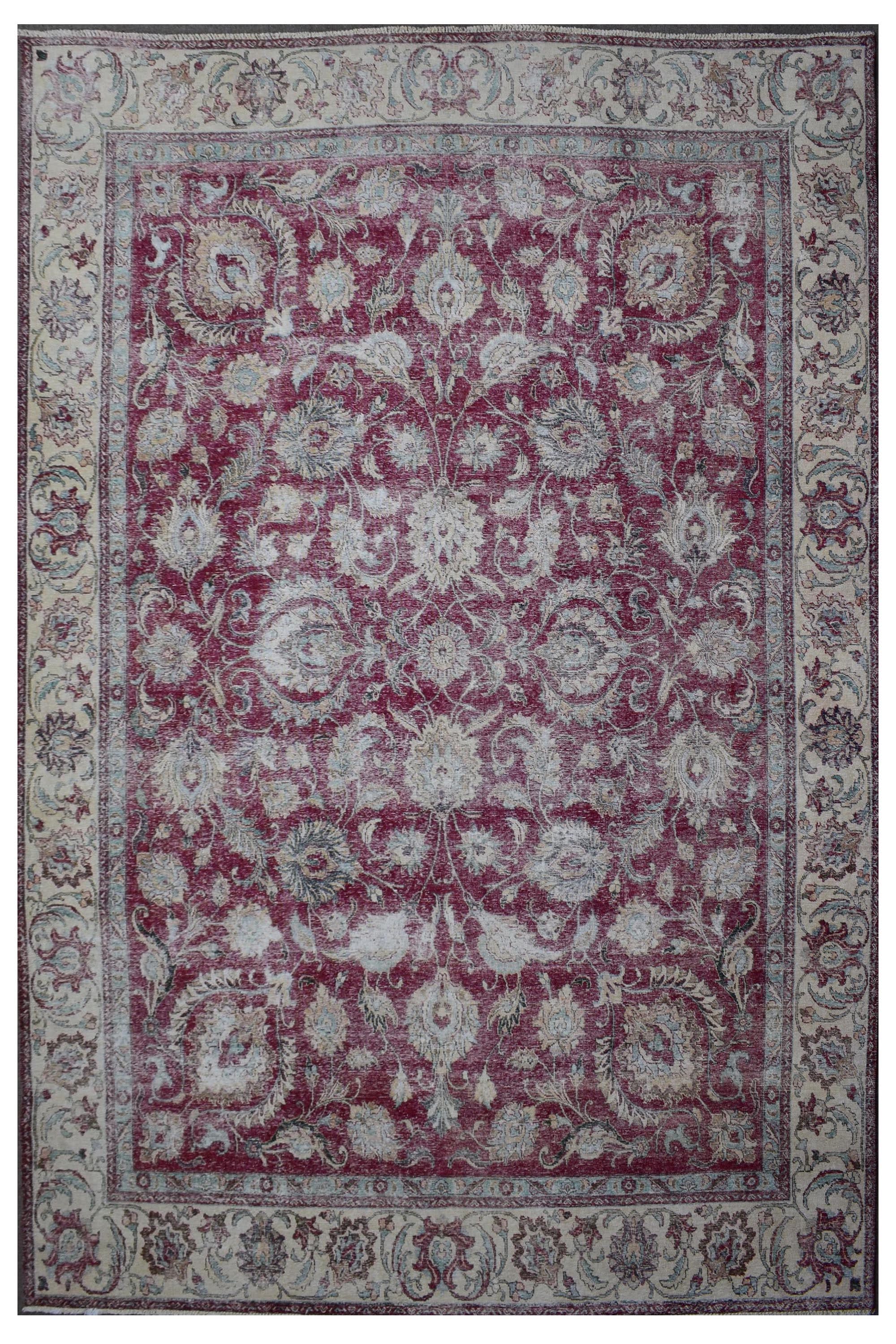 DISTRESSED Hand Knotted Vintage Persian Rug, 290 x 377 cm (Clearance)
