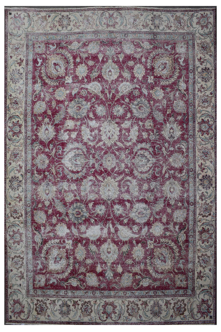 DISTRESSED Hand Knotted Vintage Persian Rug, 290 x 377 cm (Clearance)