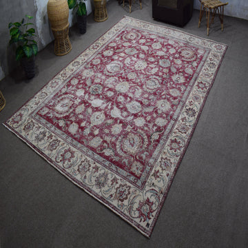 DISTRESSED Hand Knotted Vintage Persian Rug, 290 x 377 cm (Clearance)