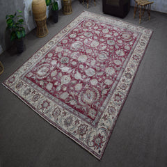 DISTRESSED Hand Knotted Vintage Persian Rug, 290 x 377 cm (Clearance)