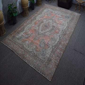 DISTRESSED Hand Knotted Vintage Persian Rug, 282 x 395 cm (Clearance)