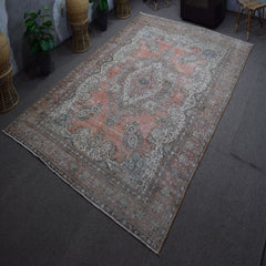 DISTRESSED Hand Knotted Vintage Persian Rug, 282 x 395 cm (Clearance)