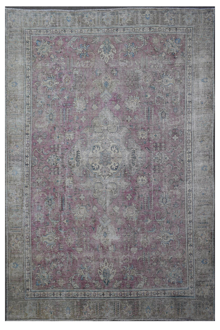 DISTRESSED Hand Knotted Vintage Persian Rug, 275 x 363 cm (Clearance)
