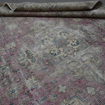 DISTRESSED Hand Knotted Vintage Persian Rug, 275 x 363 cm (Clearance)