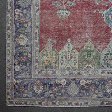 DISTRESSED Hand Knotted Vintage Persian Rug, 288 x 375 cm (Clearance)