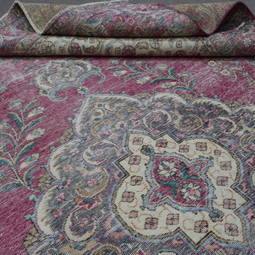 DISTRESSED Hand Knotted Vintage Persian Rug, 272 x 366 cm (Clearance)