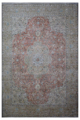DISTRESSED Hand Knotted Vintage Persian Rug, 305 x 383 cm (Clearance)