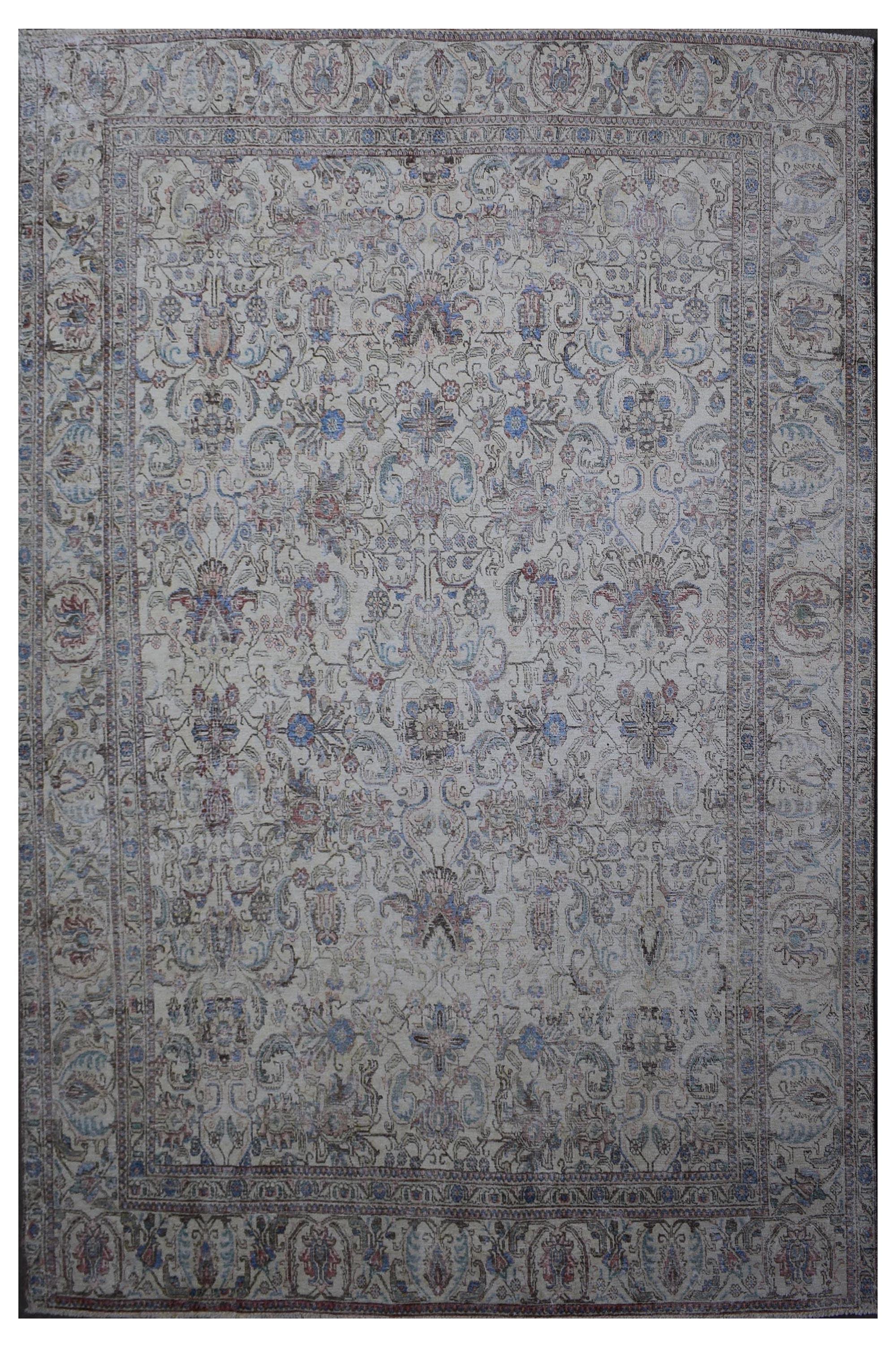 DISTRESSED Hand Knotted Vintage Persian Rug, 285 x 348 cm (Clearance)