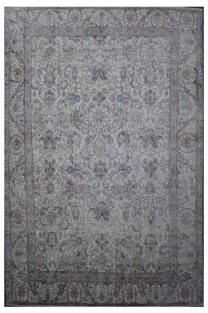 DISTRESSED Hand Knotted Vintage Persian Rug, 285 x 348 cm (Clearance)