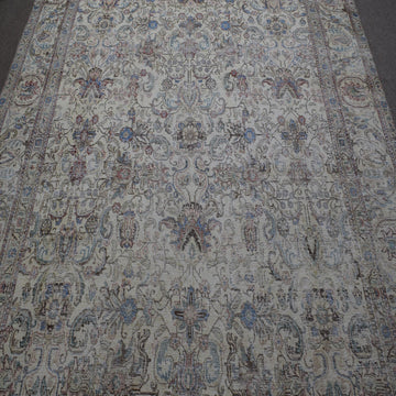 DISTRESSED Hand Knotted Vintage Persian Rug, 285 x 348 cm (Clearance)