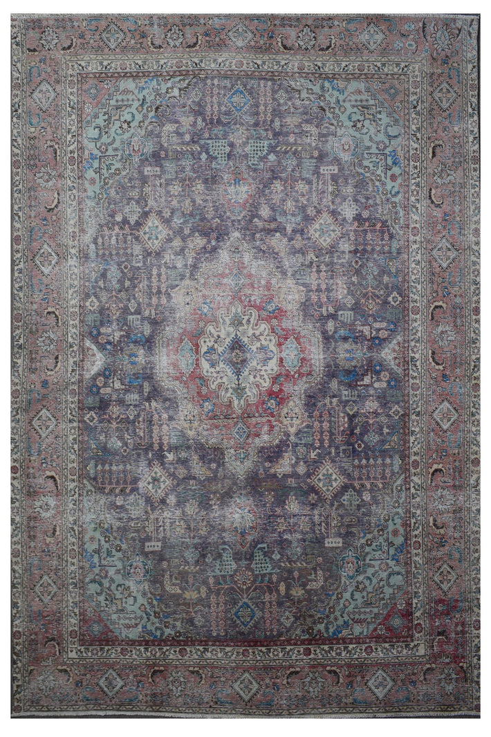 DISTRESSED Hand Knotted Vintage Persian Rug, 285 x 381 cm (Clearance)