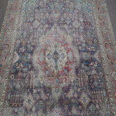 DISTRESSED Hand Knotted Vintage Persian Rug, 285 x 381 cm (Clearance)