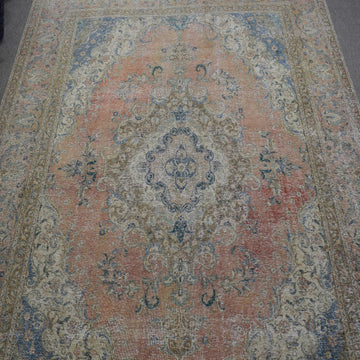 DISTRESSED Hand Knotted Vintage Persian Rug, 303 x 363 cm (Clearance)