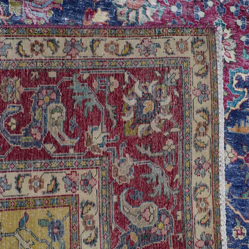 DISTRESSED Hand Knotted Vintage Persian Rug, 245 x 336 cm (Clearance)