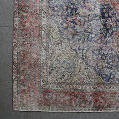 DISTRESSED Hand Knotted Vintage Persian Rug, 237 x 355 cm (Clearance)