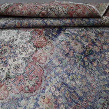 DISTRESSED Hand Knotted Vintage Persian Rug, 237 x 355 cm (Clearance)