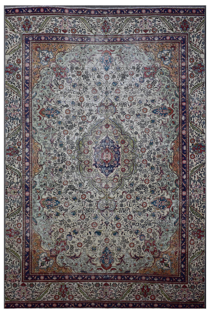 DISTRESSED Hand Knotted Vintage Persian Rug, 242 x 380 cm (Clearance)