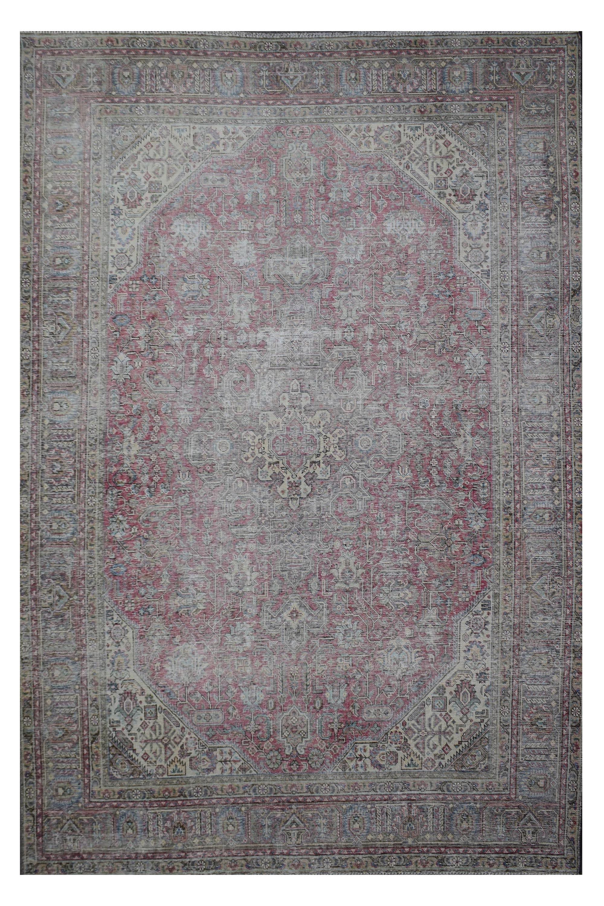 DISTRESSED Hand Knotted Vintage Persian Rug, 235 x 324 cm (Clearance)