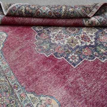 DISTRESSED Hand Knotted Vintage Persian Rug, 192 x 290 cm (Clearance)
