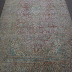 DISTRESSED Hand Knotted Vintage Persian Rug, 251 x 348 cm (Clearance)