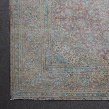 DISTRESSED Hand Knotted Vintage Persian Rug, 251 x 348 cm (Clearance)