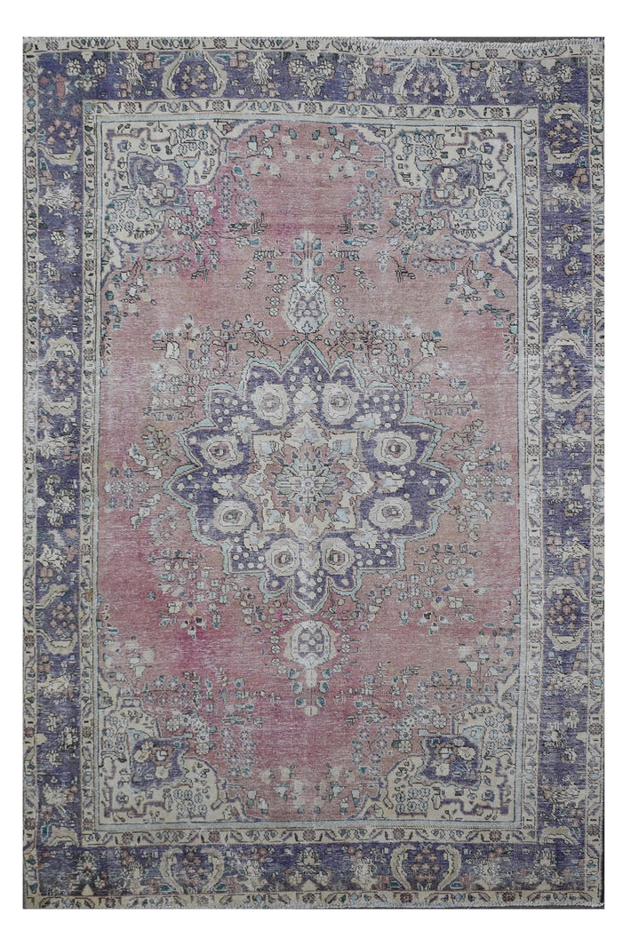 DISTRESSED Hand Knotted Vintage Persian Rug, 197 x 292 cm (Clearance)