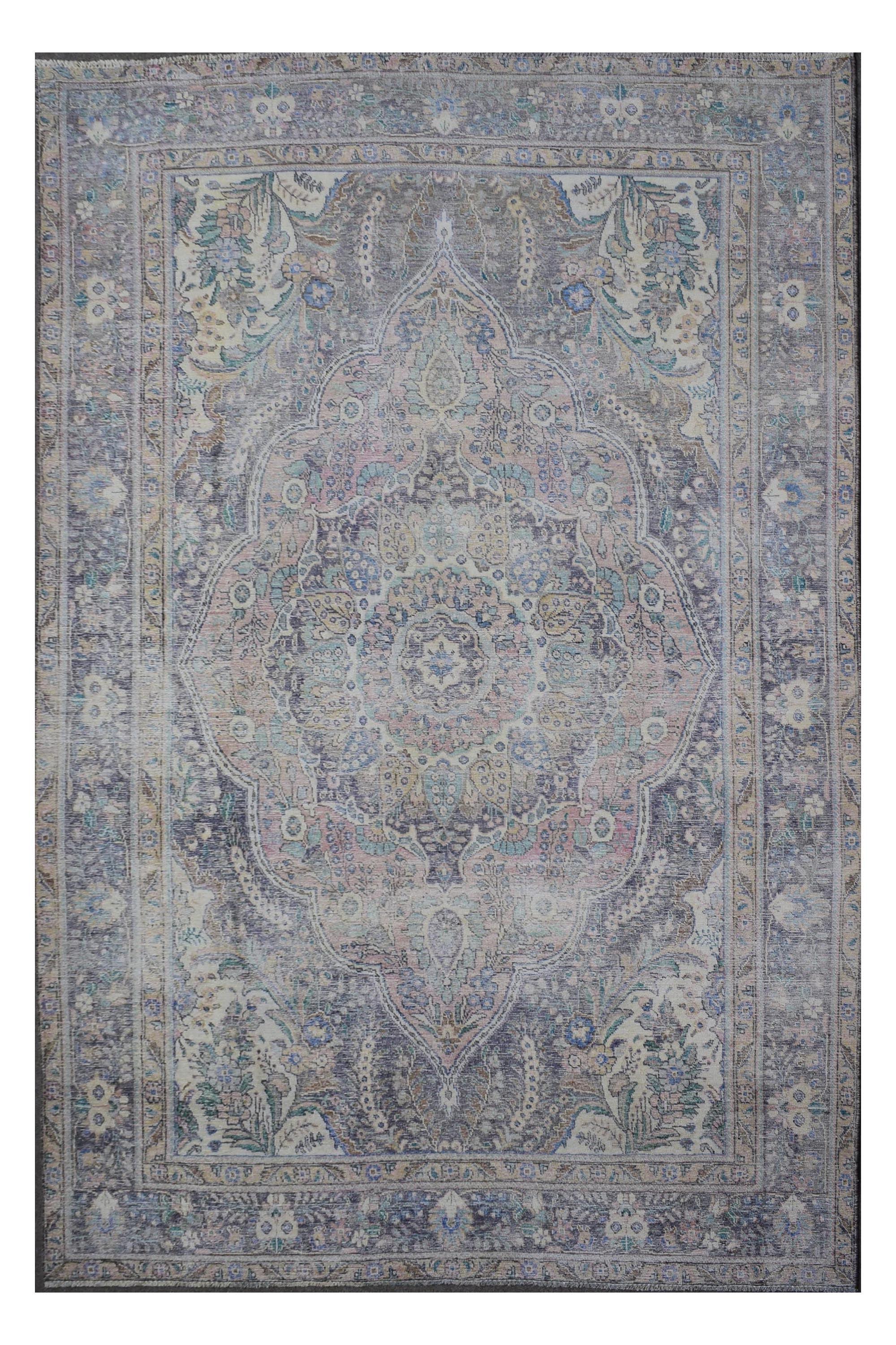 DISTRESSED Hand Knotted Vintage Persian Rug, 236 x 330 cm (Clearance)