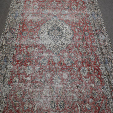 DISTRESSED Hand Knotted Vintage Persian Rug, 253 x 327 cm (Clearance)