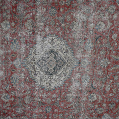 DISTRESSED Hand Knotted Vintage Persian Rug, 253 x 327 cm (Clearance)