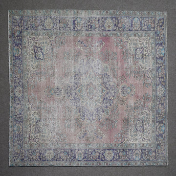 DISTRESSED Hand Knotted Vintage Persian Rug, 203 x 280 cm (Clearance)