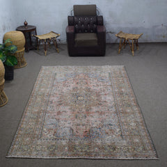 DISTRESSED Hand Knotted Vintage Persian Rug, 188 x 288 cm (Clearance)