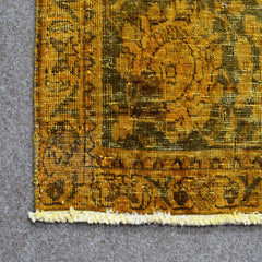 OVERDYED Hand Knotted Vintage Persian Rug, 288 x 383 cm