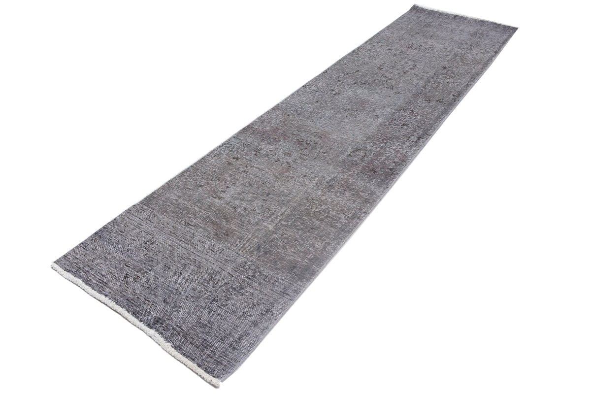 Vintage Overdyed Persian Runner Rug – Pebble Mist