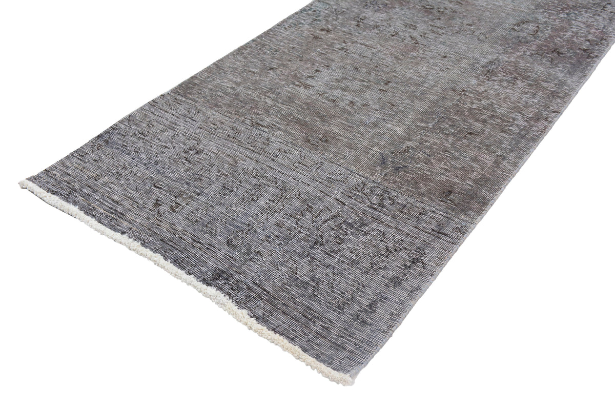 Vintage Overdyed Persian Runner Rug – Pebble Mist