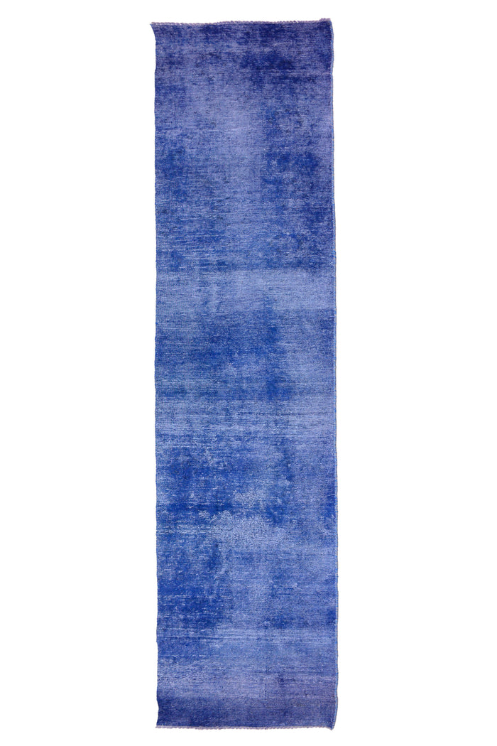 Vintage Overdyed Persian Runner Rug – Sky Drift