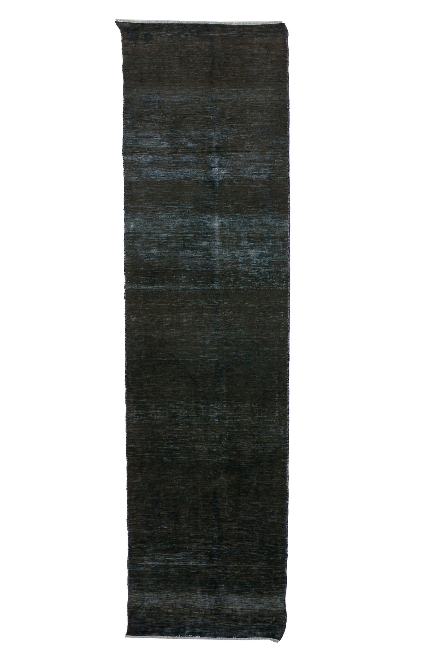 Vintage Overdyed Persian Runner Rug – Charcoal Fade