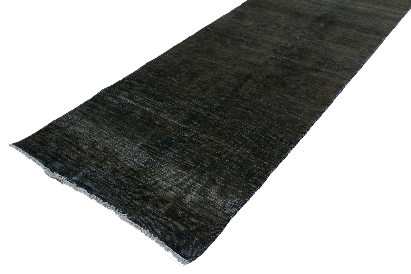 Vintage Overdyed Persian Runner Rug – Charcoal Fade