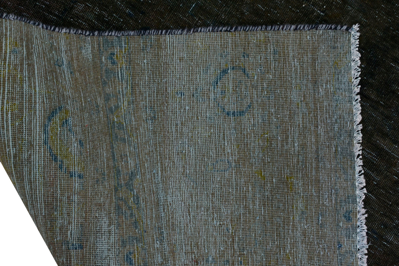 Vintage Overdyed Persian Runner Rug – Charcoal Fade