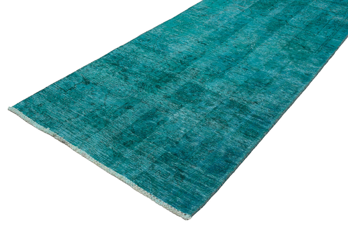 Vintage Overdyed Persian Runner Rug – Sapphire Mirage