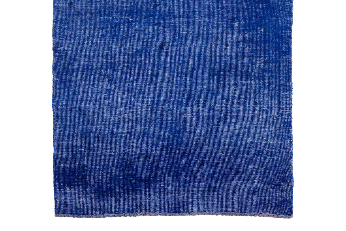 Vintage Overdyed Persian Runner Rug – Indigo Mirage