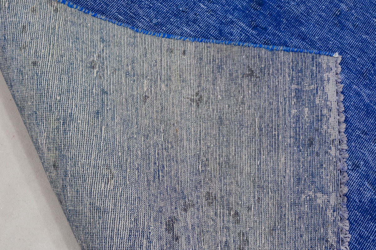Vintage Overdyed Persian Runner Rug – Indigo Mirage