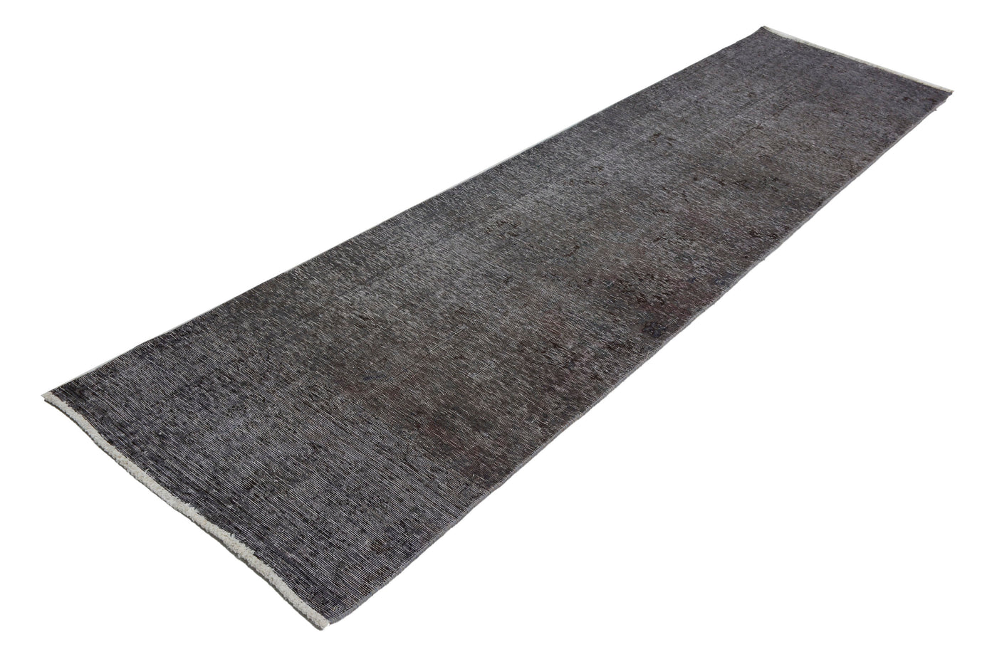 Vintage Overdyed Persian Runner Rug – Graphite Aura