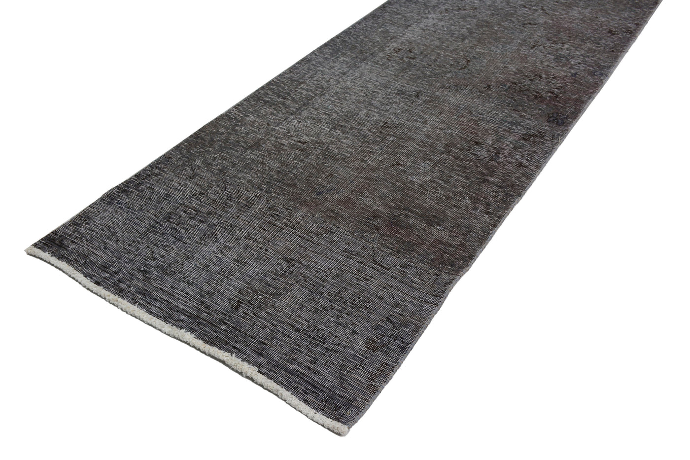 Vintage Overdyed Persian Runner Rug – Graphite Aura