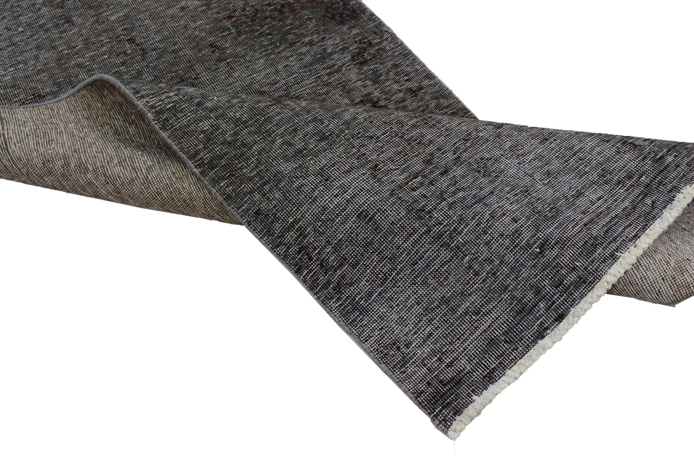 Vintage Overdyed Persian Runner Rug – Graphite Aura