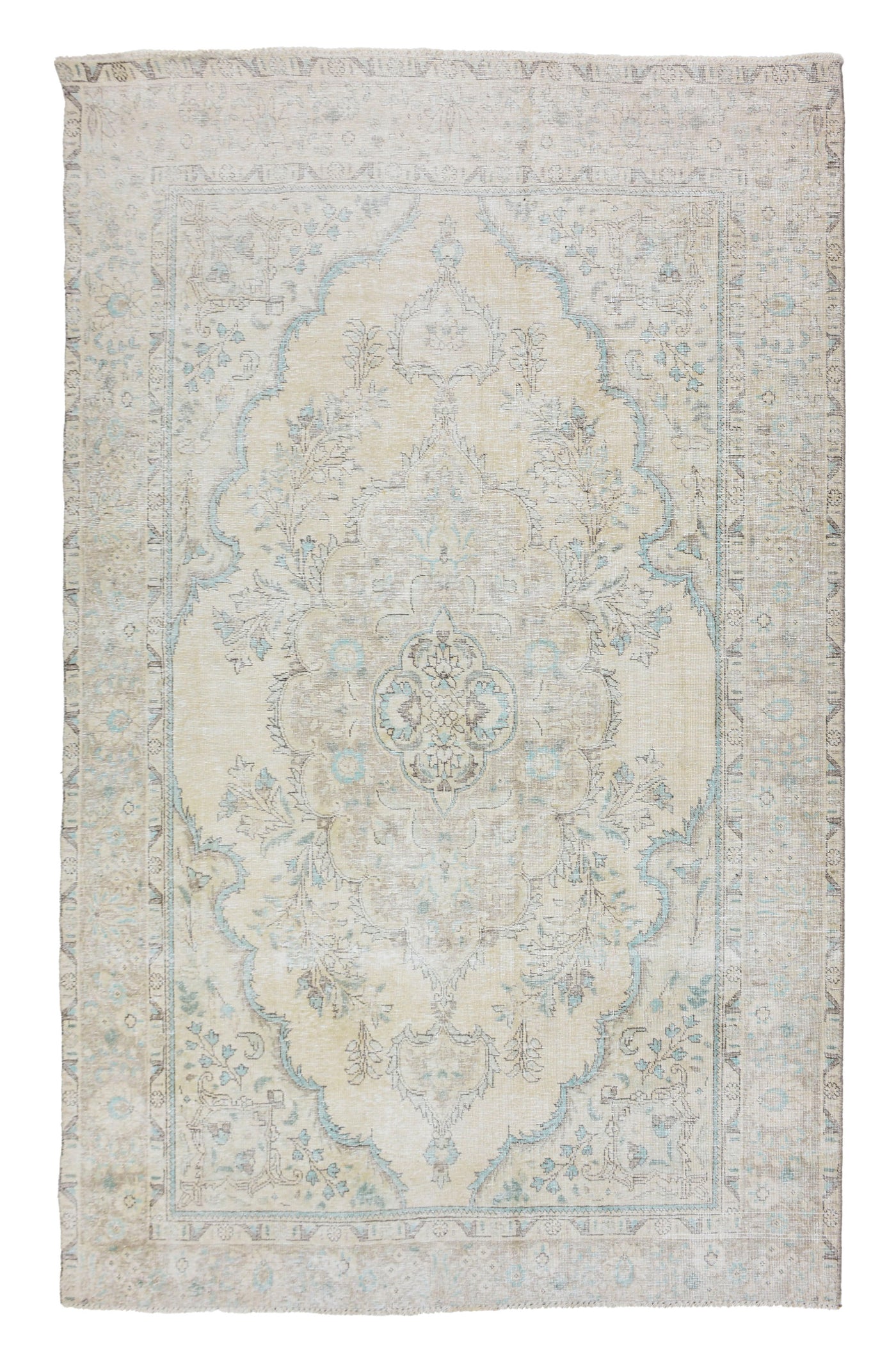 Vintage Stone-Washed Persian Rug – Parchment Echo
